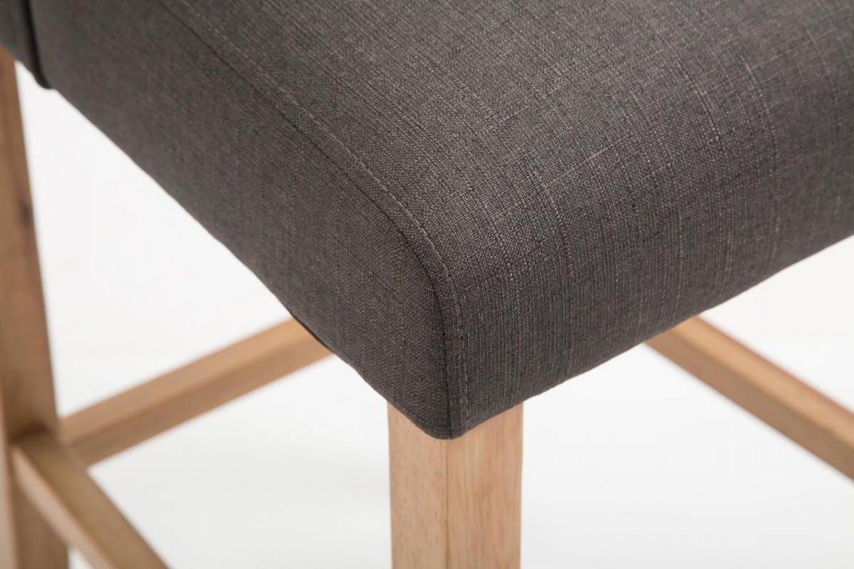 BARHOCKER 2er Set Stoff dunkelgrau - Dunkelgrau/Naturfarben, Holz/Textil (56/111/51cm) - CLP
