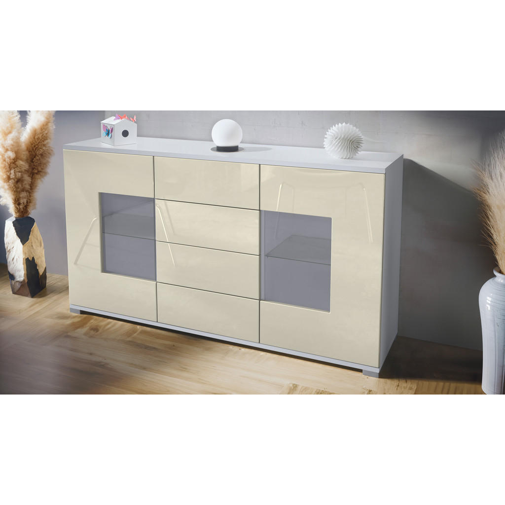 Thumbnail - Vladon Sideboard, Creme, Holzwerkstoff, 138.5x75.5x35 cm, Wohnzimmer, Kommoden & Sideboards, Sideboards