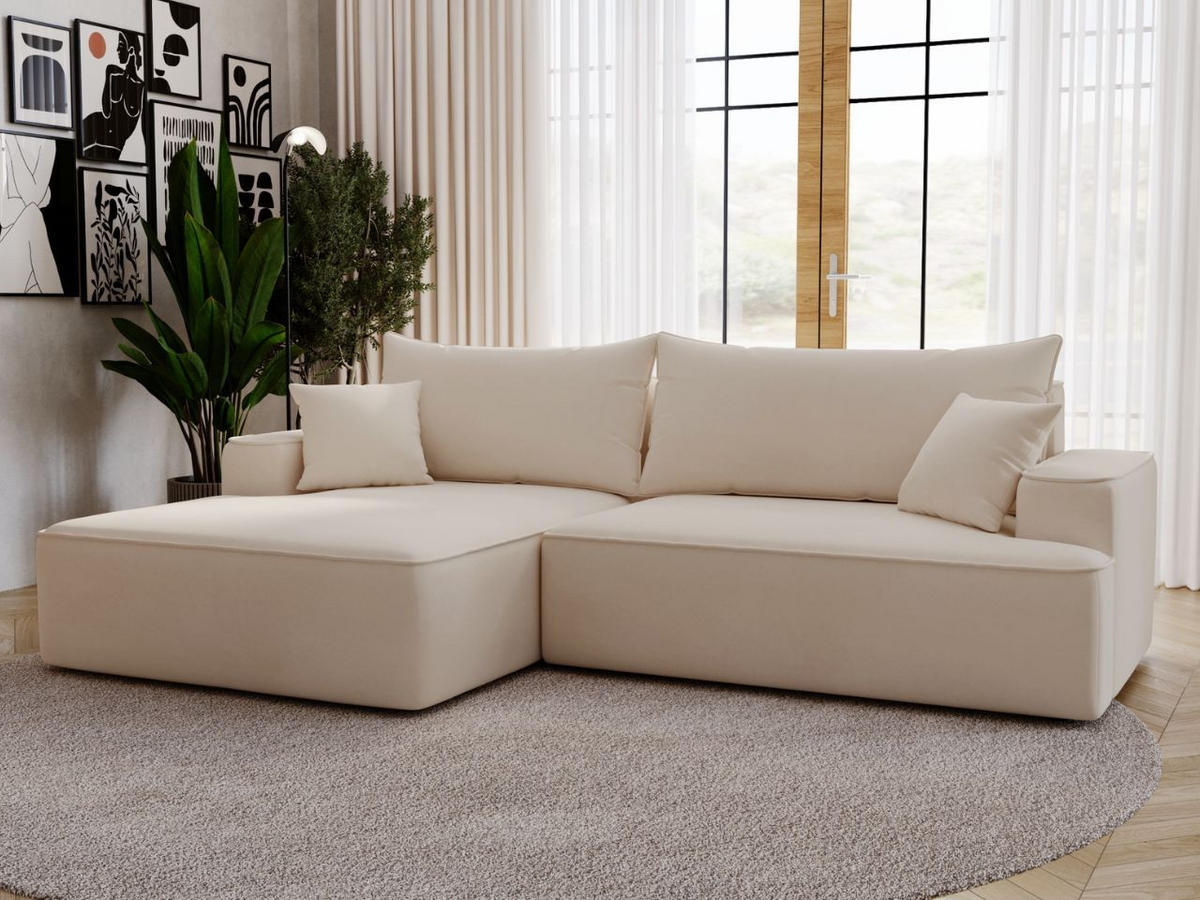 ECKSOFA California Beige Links - Beige, Holz/Textil (165/270cm) - Graingold