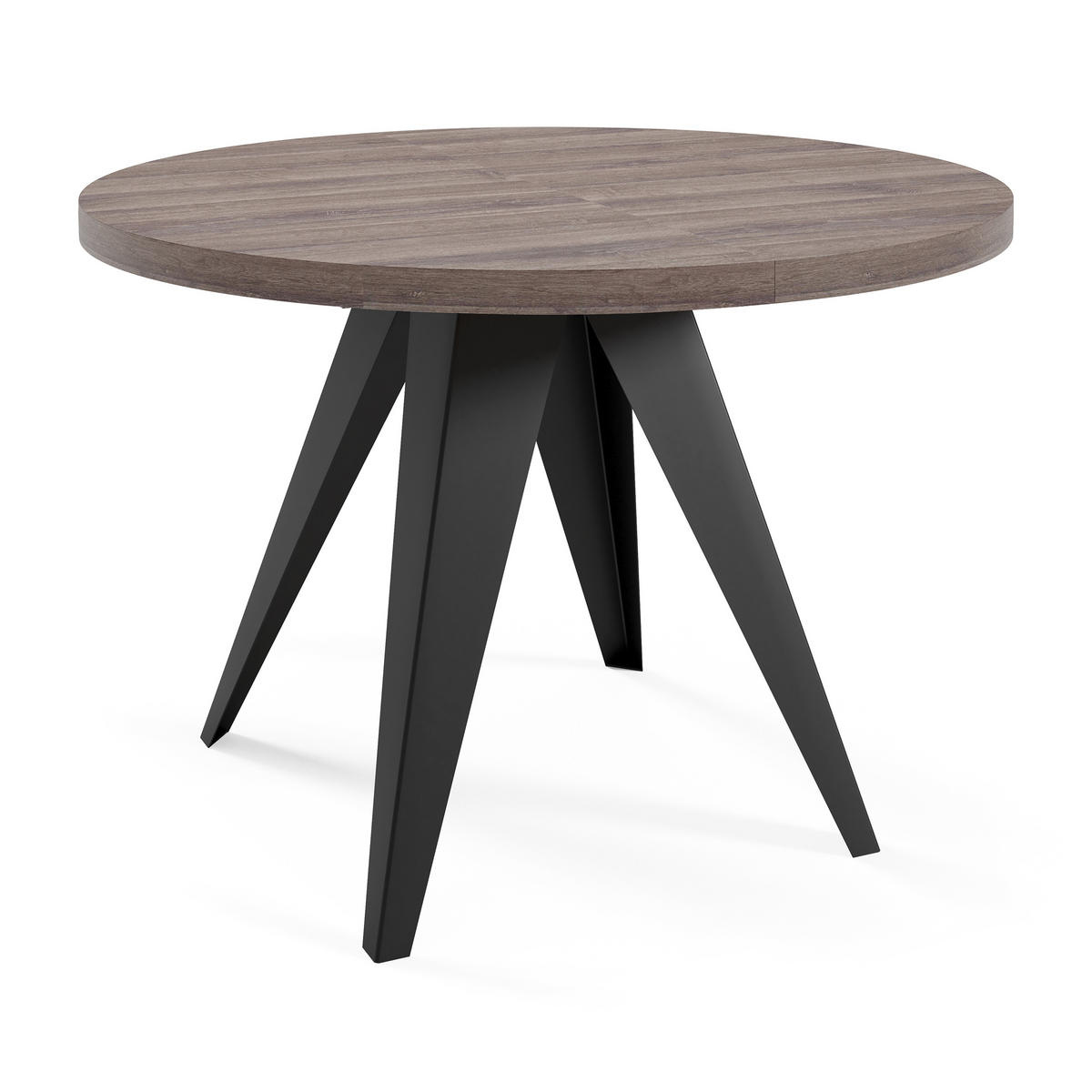 ESSTISCH Alma, Tisch mit Ausziehfunktion, 100 cm, Schwarz+Anthracite Sherman - Eichefarben/Schwarz, Metall (100/100/76cm) - Beautysofa