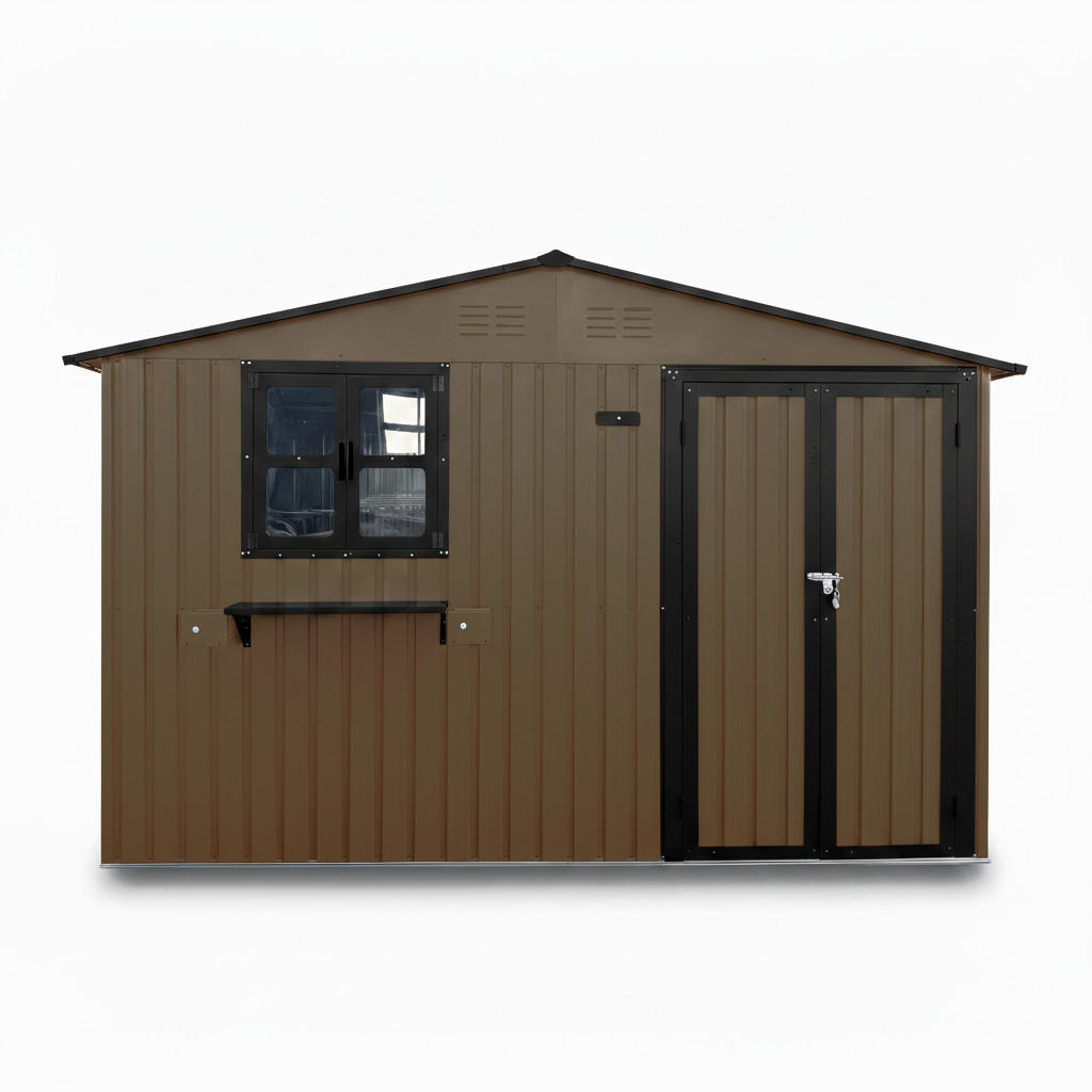 GERÄTEHAUS 295/243.6/199.9 cm Braun (7,19 m²) - Braun, Metall (255.4/199.9/313.1cm) - Oxeza