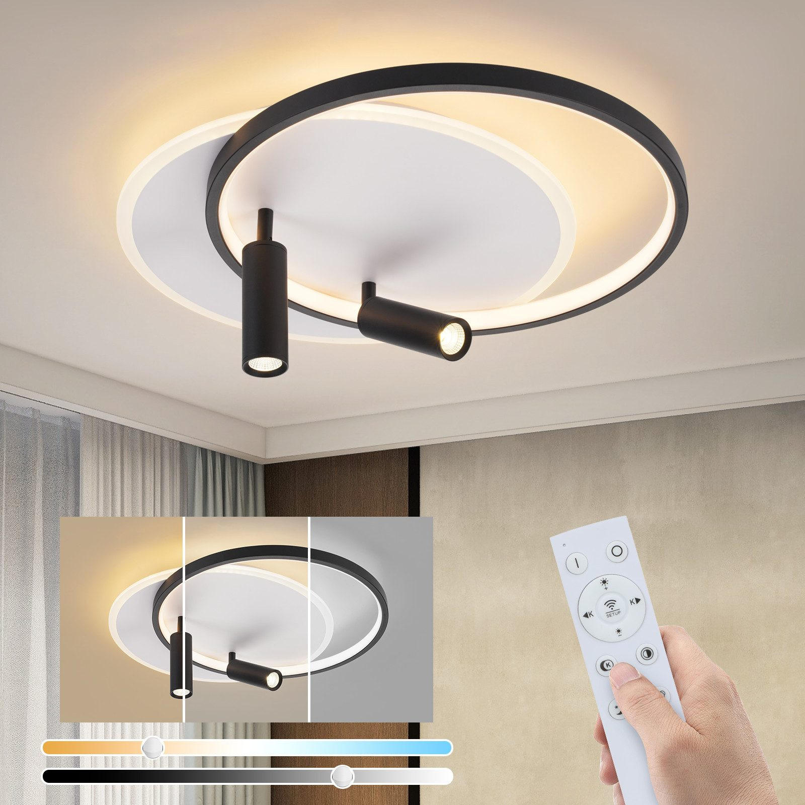 LED-DECKENLEUCHTE Macdougall 42/50/13cm - Weiß, Metall (50/42/13cm) - Nettlife