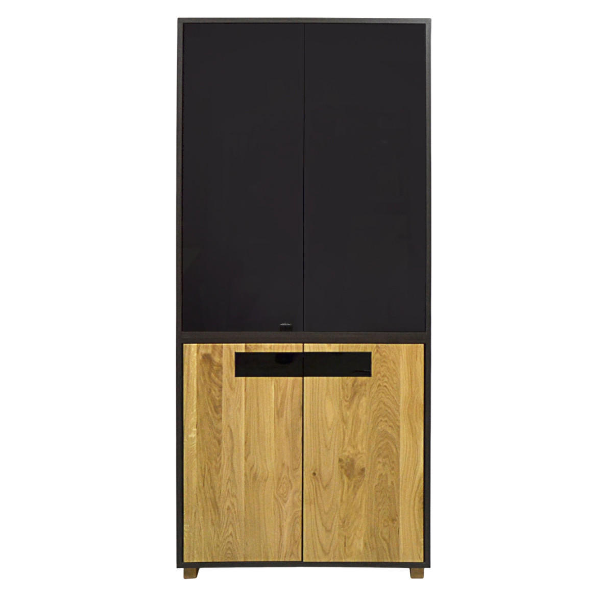 STANDVITRINE ins Wohnzimmer LAGOS - Eichefarben, Holz (80/195/45cm) - Rawood Furniture