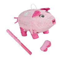 PINATA - Rosa, Papier/Wellpappe (43/25/20cm) - Relaxdays