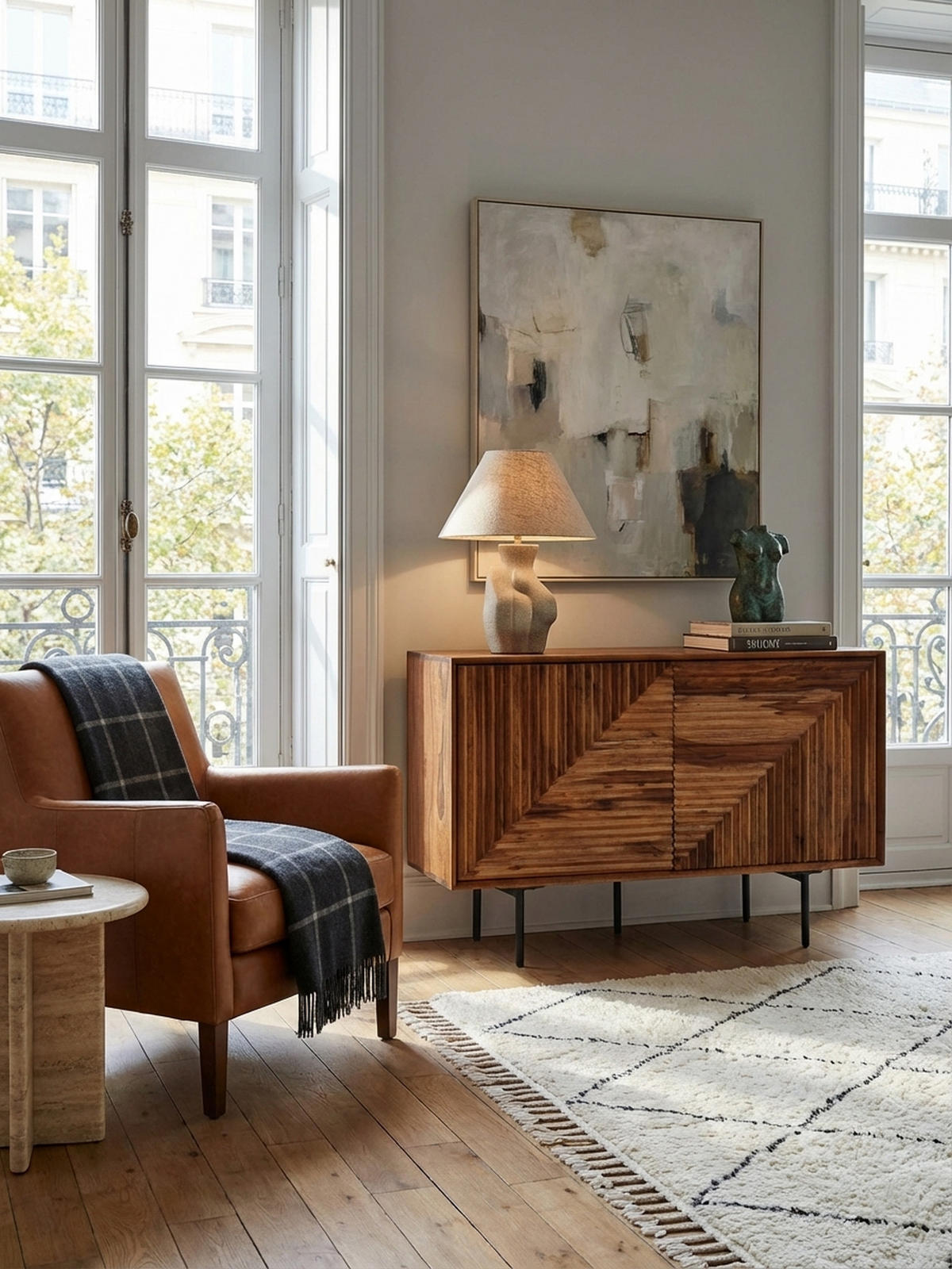 SIDEBOARD – "Harmony", Massivholz mit Metalldetails, viel Stauraum - Schwarz/Braun, Holz/Metall (100/71/40cm) - KADIMA DESIGN