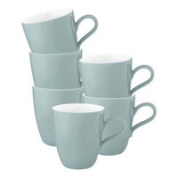 HENKELBECHER Life Fashion Green Chic 400 ml 6er Set - Türkis, Keramik (0.4L) - Seltmann Weiden