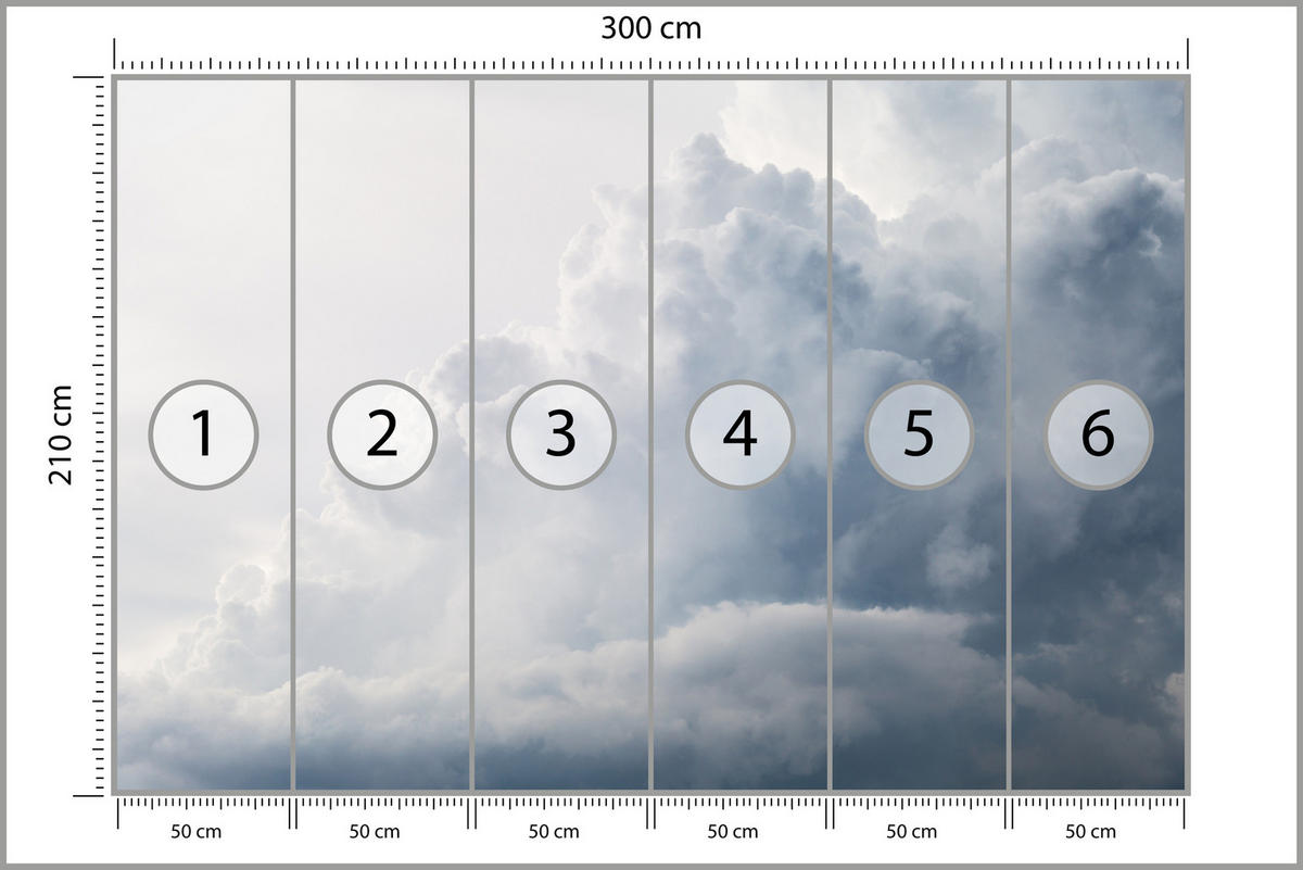 FOTOTAPETA Pre Spálňu Daždivé Dusno Obloha Oblaky Búrka 300 x 210 cm - biela, papier (300/210cm) - Muralo