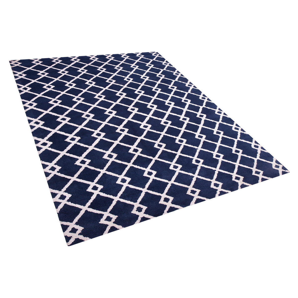 KURZFLOR-TEPPICH Serres 200/140 cm - Blau, Kunststoff (140/200cm) - Beliani