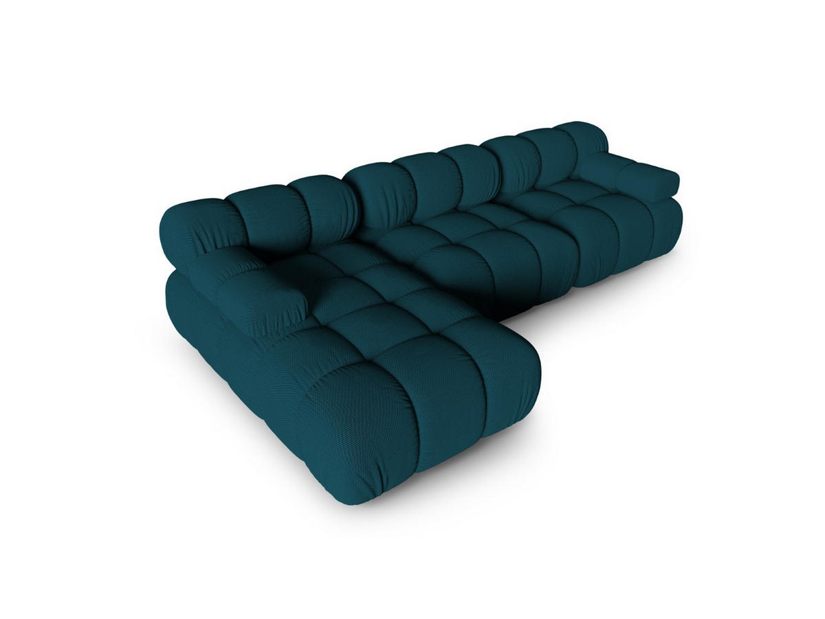 ECKSOFA modular links Bellis aus 3D-Stoff marineblau 4 Sitzplätze - Blau, Textil (155/282cm) - Micadoni