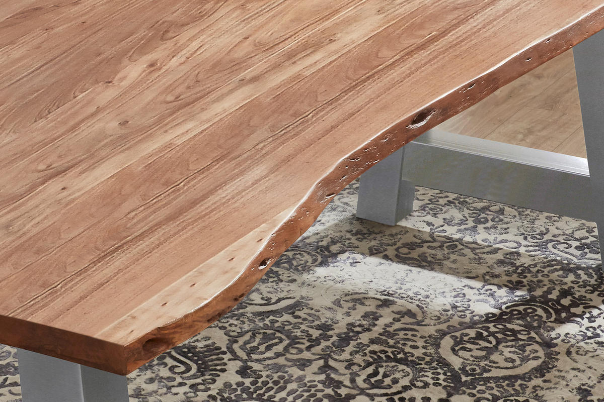 ESSTISCH ADELAIDE - Beige/Silberfarben, Holz/Metall (100/300/77cm) - SAM
