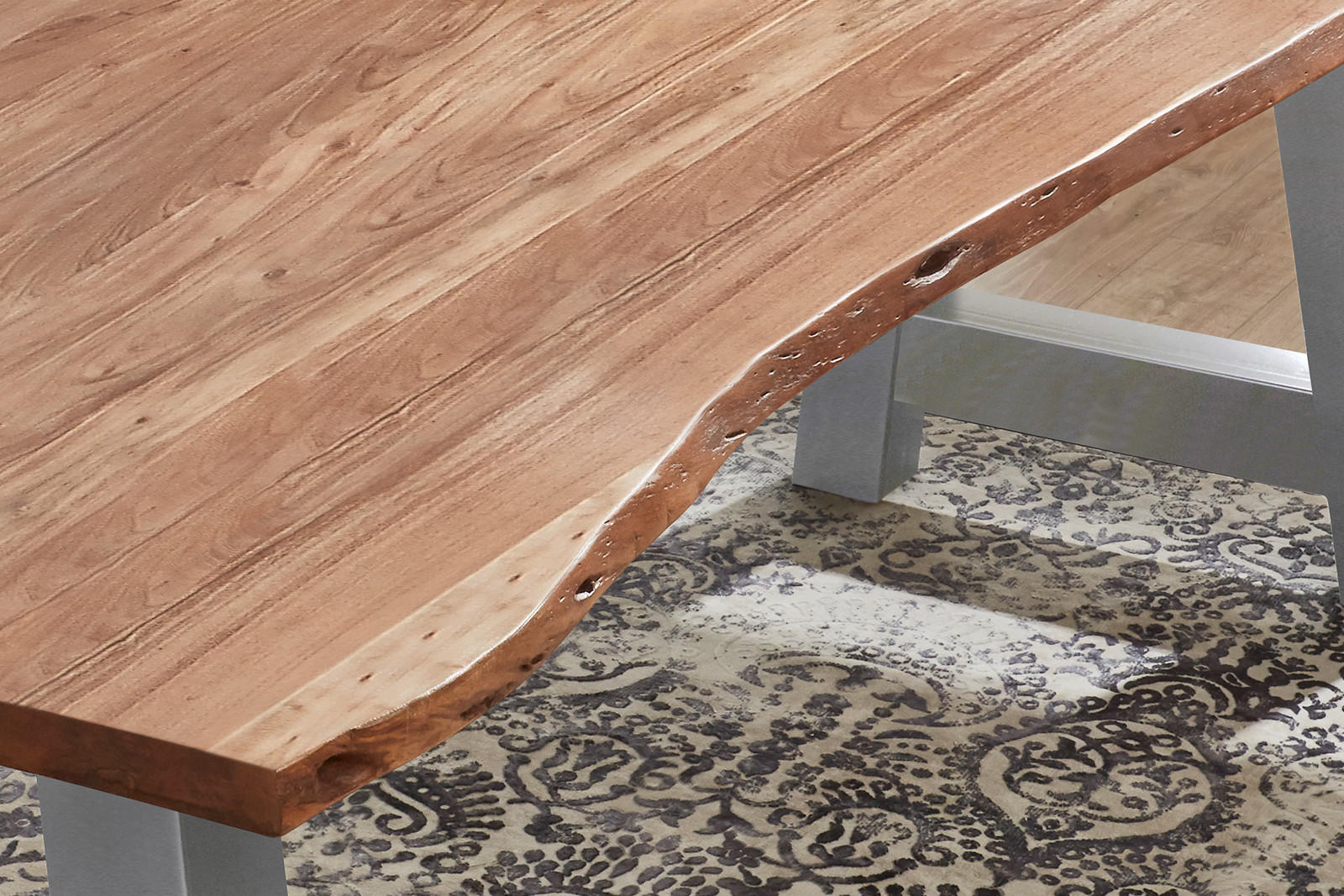 Thumbnail - SAM Esstisch, Beige, Holz, Echtholz,Akazie, Rechteckig,Quadratisch, A-Form, 240x77x100 cm, Esszimmer, Tische, Esstische