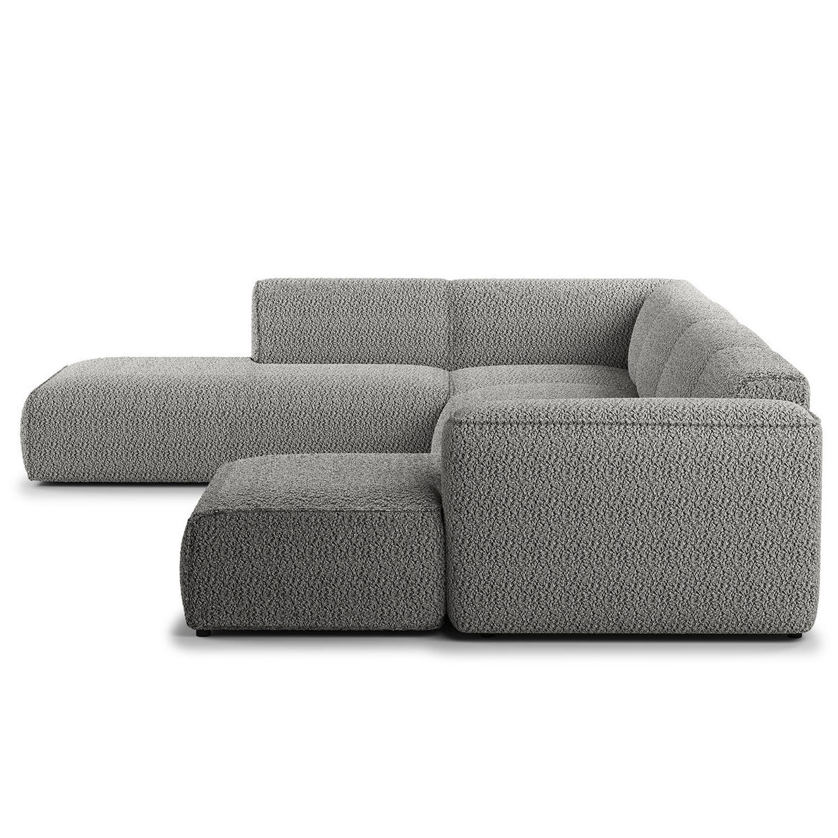 WOHNLANDSCHAFT mit Longchair - Schwarz/Grau, Kunststoff/Textil (325/71/235cm) - home24