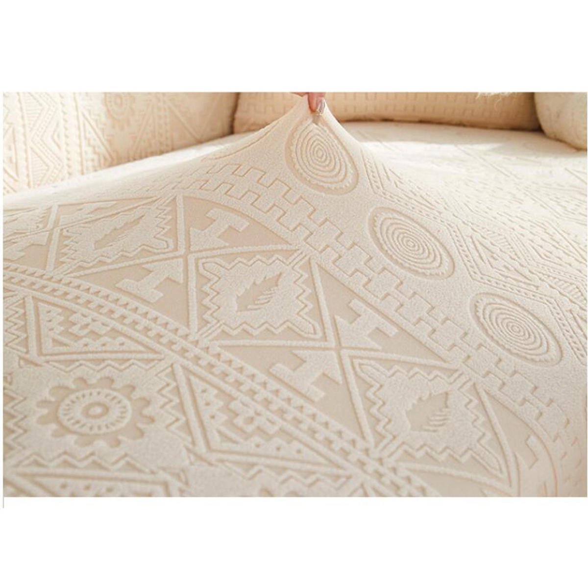 SOFABEZUG Beige 2-Sitzer 145–185 cm - Beige, Textil (145/185cm) - Kaket