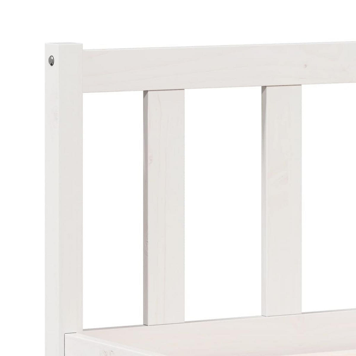 MASSIVHOLZBETT Extra Lang Ohne Matratze Weiss 140/220 Kieferholz - Weiß, Holz (140/220cm) - vidaXL