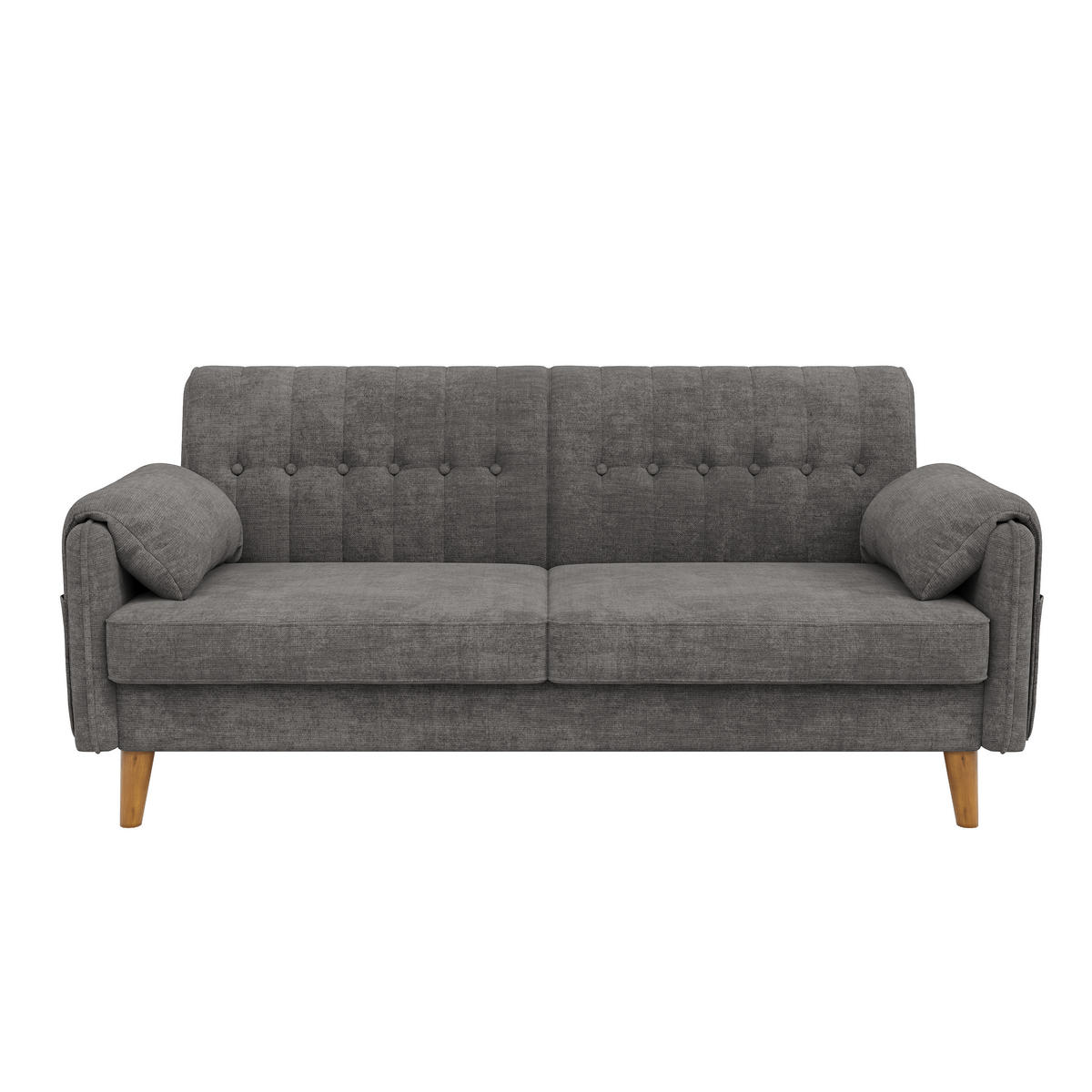 2-SITZER-SOFA Chenille mit Massivholzbeinen, DE-42464, Hellgrau - Hellgrau, Holzwerkstoff (161.5/83.5/79cm) - ComfortXL