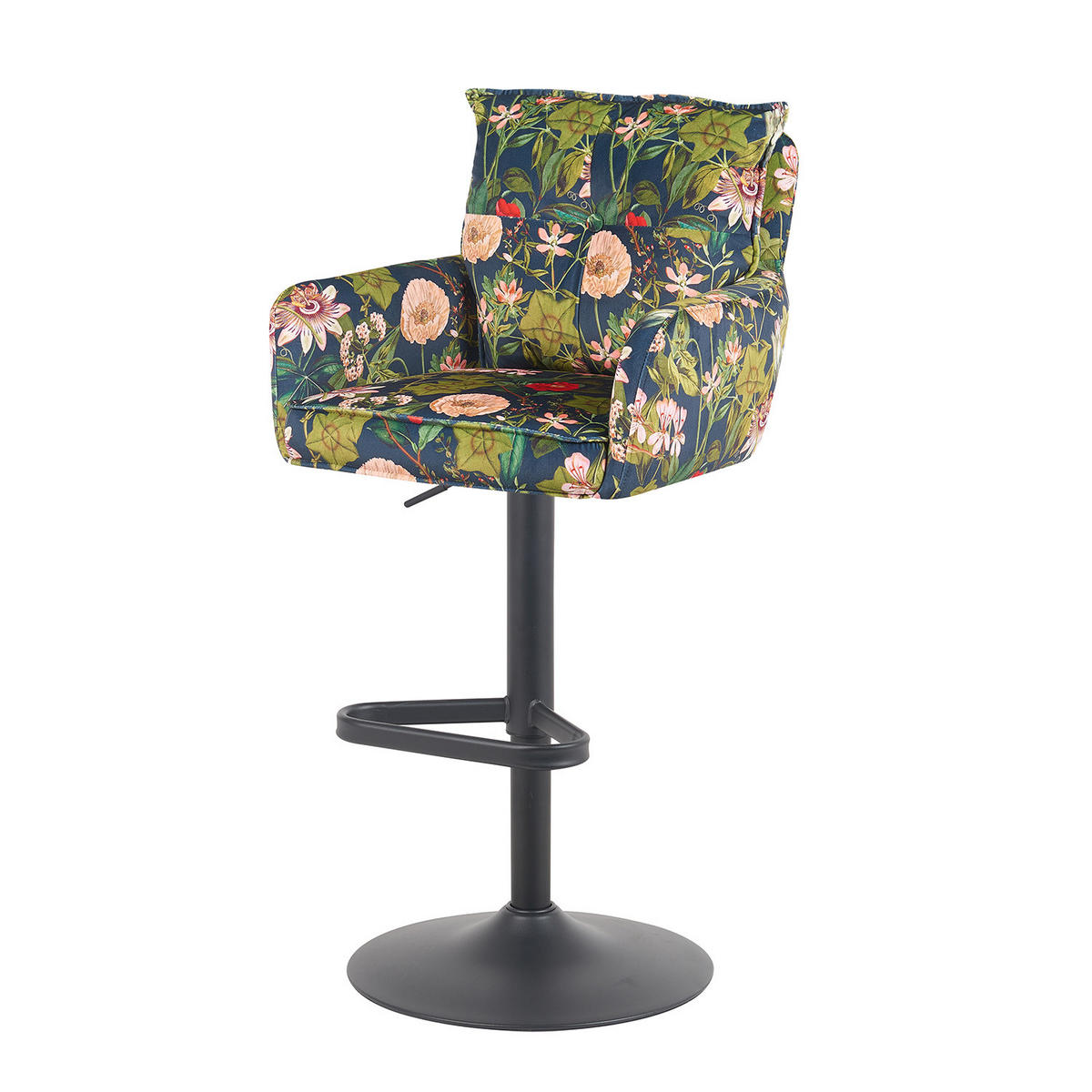 BARHOCKER Nova 2er-Set - Multicolor/Schwarz, Textil/Metall (55/100/58cm) - DUBI Möbel