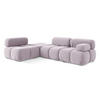 ECKSOFA Links Samt Stoff Violett - Lila/Flieder, Kunststoff/Textil (190/285cm) - LaMiaSofa