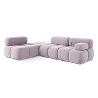 ECKSOFA Links Samt Stoff Violett - Lila/Flieder, Kunststoff/Textil (190/285cm) - LaMiaSofa