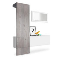 GARDEROBE Carlton Paneel in Eiche Nordic - Silbereichenfarben, Holzwerkstoff (156/193/35cm) - Vladon