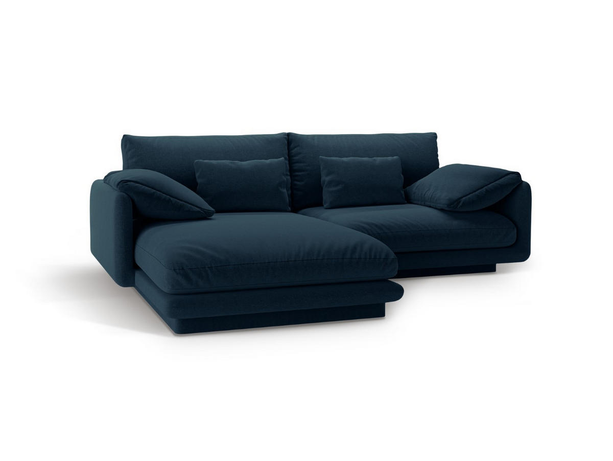 ECKSOFA links Torino aus strukturiertem Stoff marineblau 3 Sitzplätze - Blau, Textil (170/220cm) - Micadoni