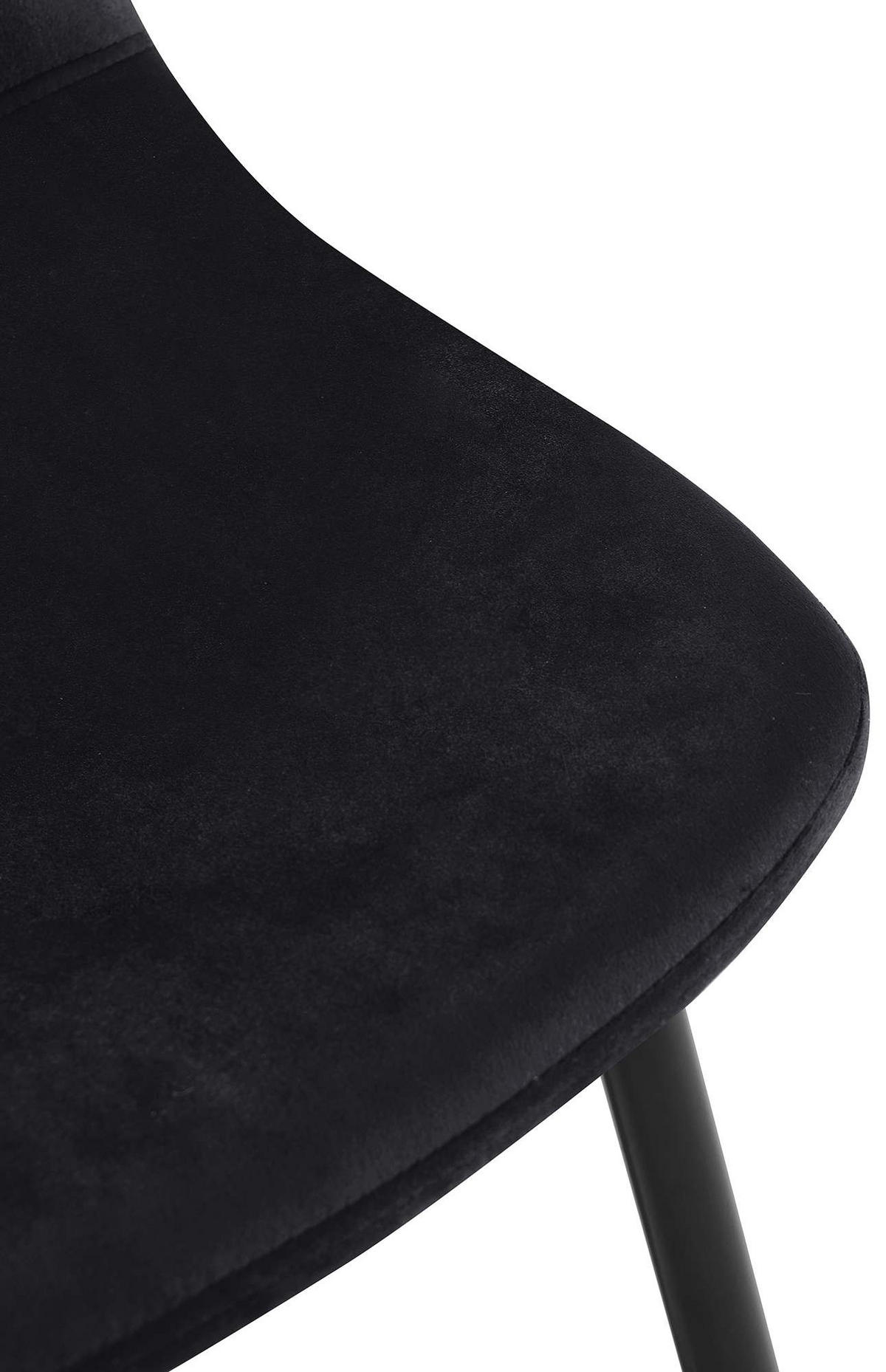 STUHL Samt Schwarz - Schwarz, Textil/Metall (44/88/51cm) - CLP