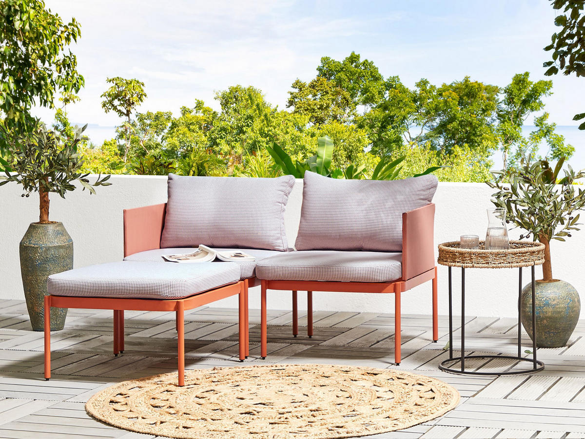 LOUNGE SET 2-Sitzer modular Orange Terracina - Orange, Metall - Beliani