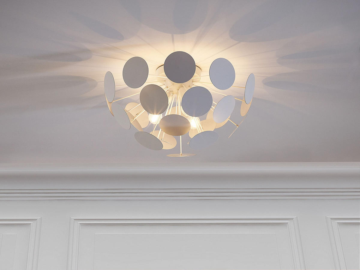 HÄNGELEUCHTE Maritsa 44/44/129 cm - Weiß, Metall (52/52/28cm) - Beliani