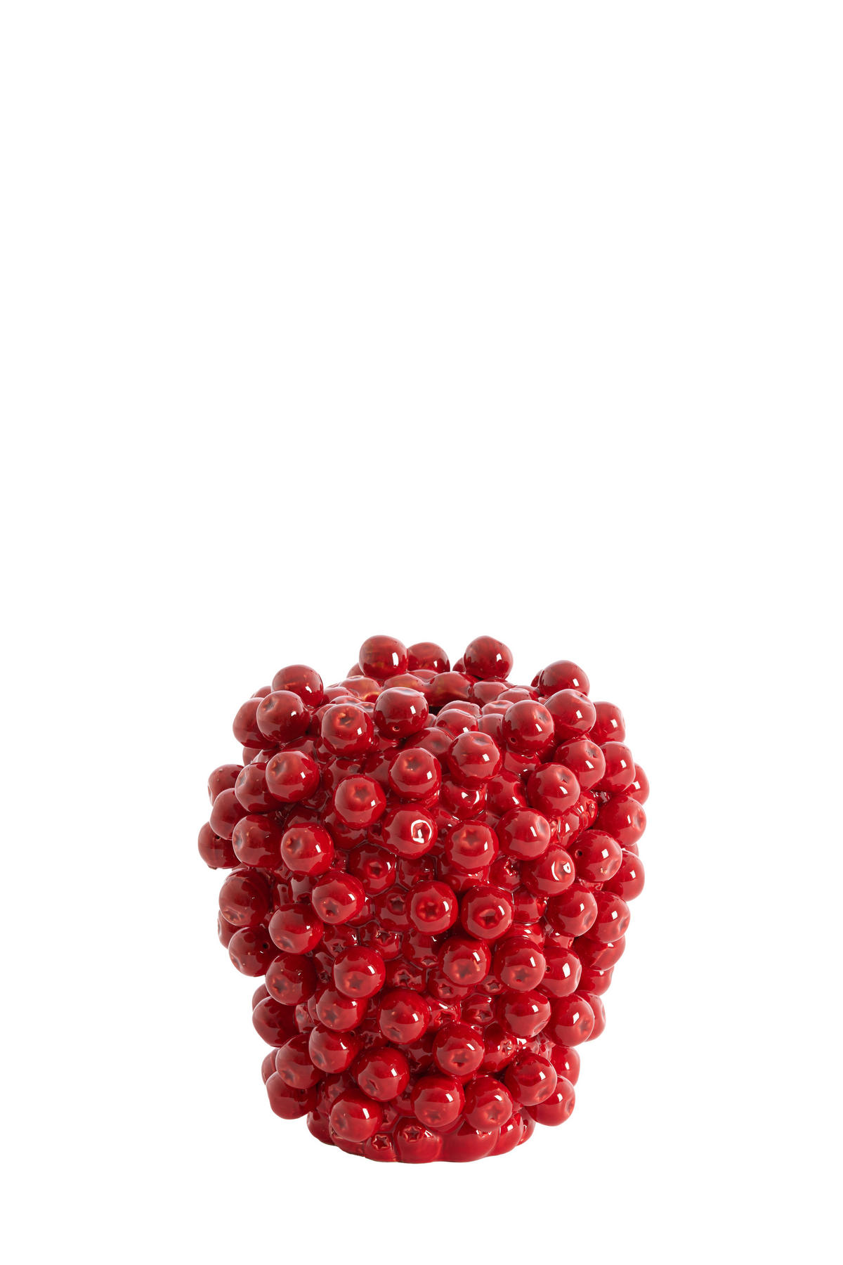 VAZE Berries Rot 20/20/22.5 cm - Rot, Keramik (22.5cm) - Light & Living