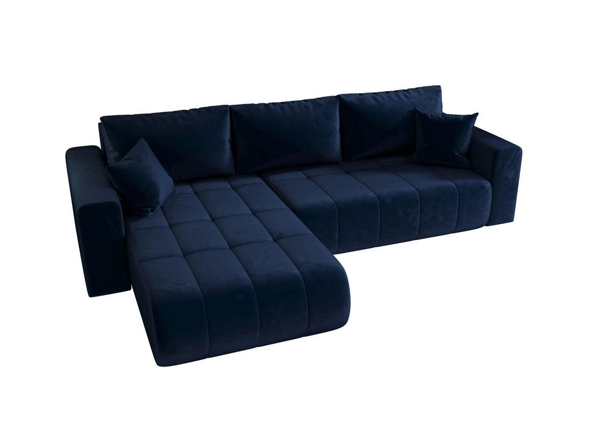 ECKSOFA mit Schlaffunktion MILO L Monolith 77 Links - Blau, Textil (280/175cm) - Bedante