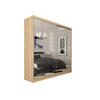 SCHWEBETÜRENSCHRANK FIORELLA 200/216/61 cm 2-türig mit Spiegel Sonoma Eiche - Sonoma Eiche, Holzwerkstoff (200/216/61cm) - MASSENO