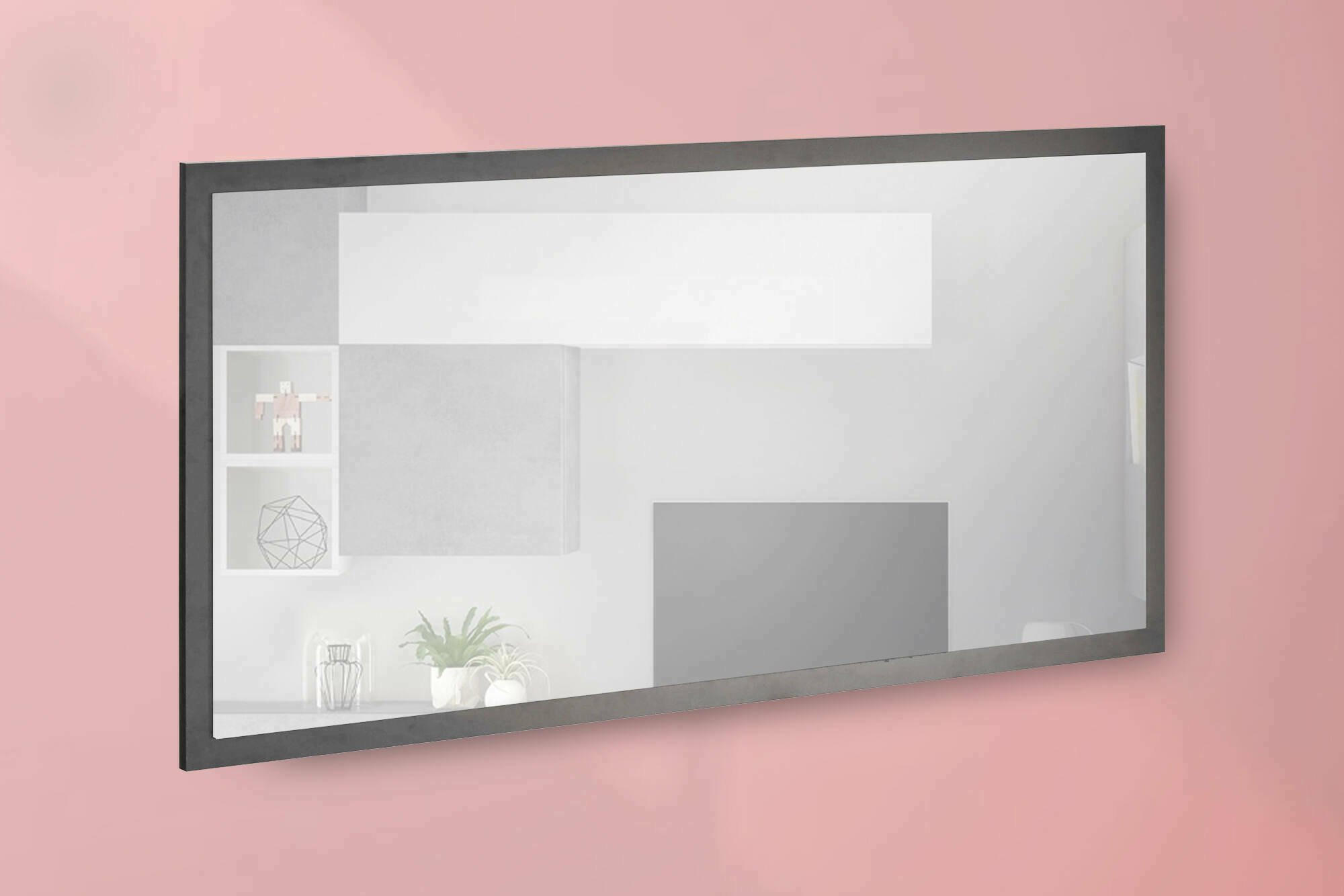 Thumbnail - Dmora Spiegel, Schwarz, Holzwerkstoff, 120x60x2 cm, Badezimmer, Badezimmerspiegel, Badspiegel