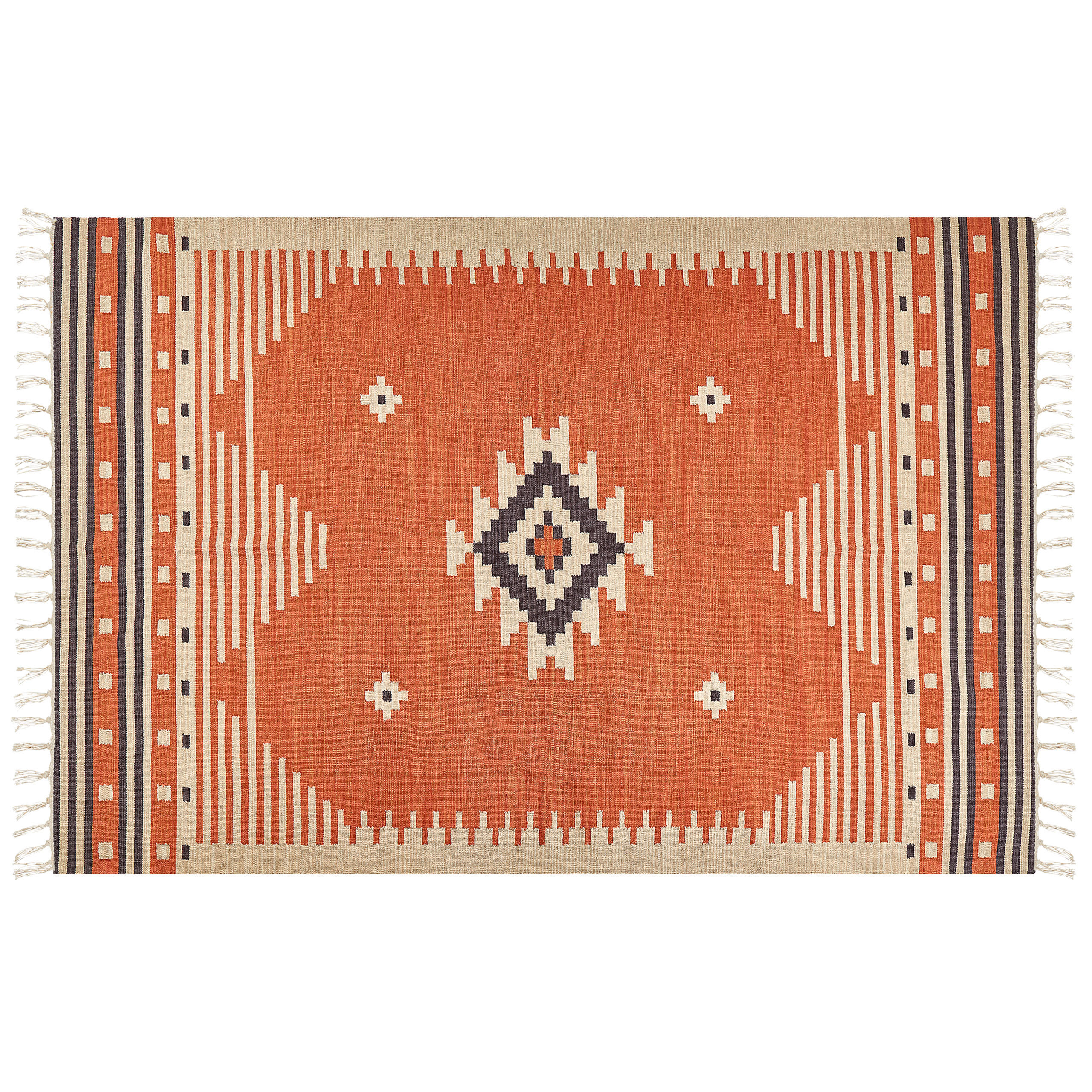 KELIM-TEPPICH Gavar 300/200 cm - Orange, Textil (200/300cm) - Beliani