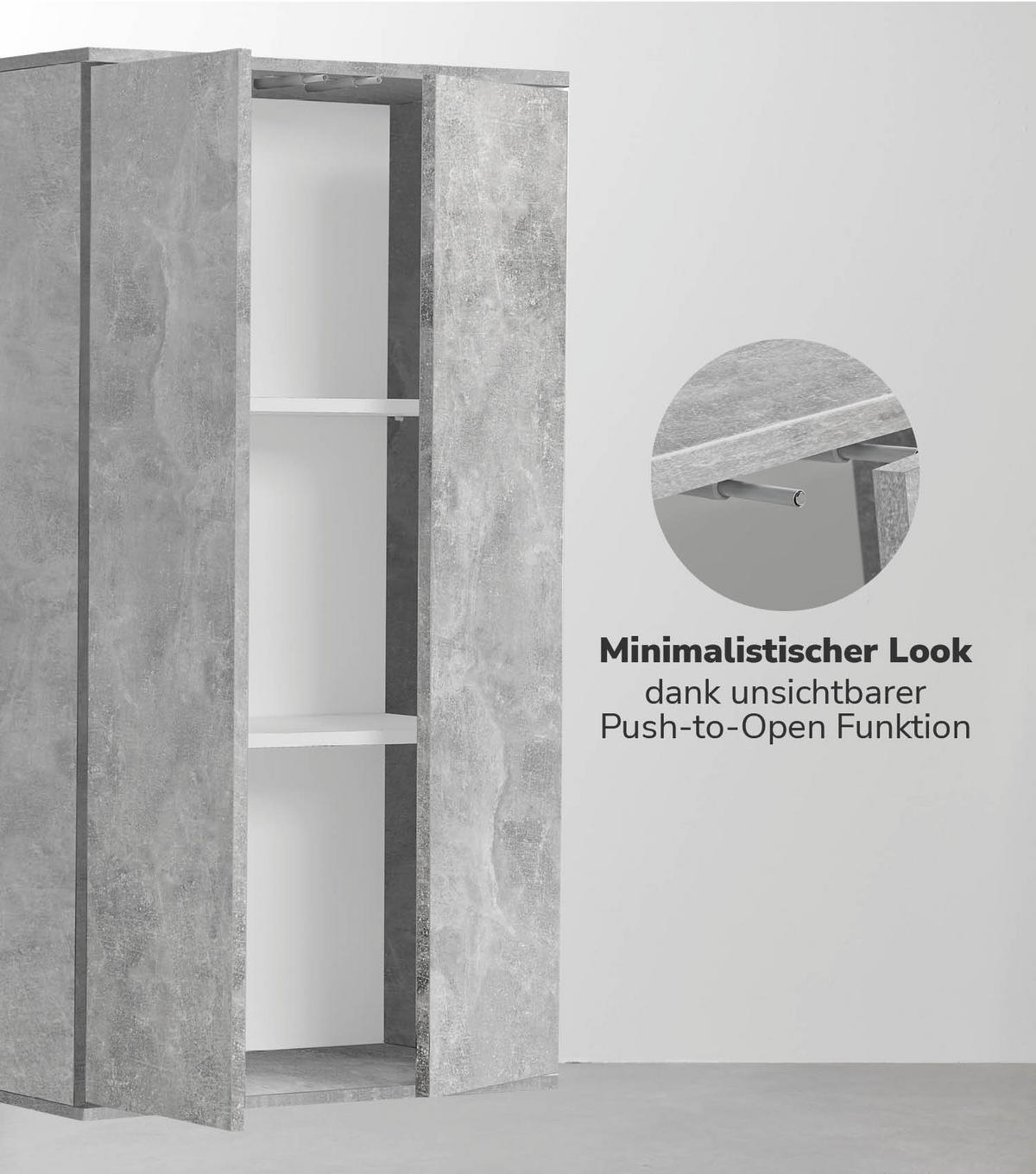 MEHRZWECKSCHRANK Der Schlanke - Hellgrau/Grau, Holzwerkstoff (60/110/34cm) - Mokebo