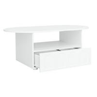 COUCHTISCH 100/60/40.5 cm weiß aus Spanplatte mit Schublade und Ablagefach - Weiß, Holzwerkstoff (100/60/40.5cm) - OKMYHOME