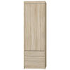 DREHTÜRENSCHRANK Elena mit 1 Tür und 3 Schubladen, Sonoma Eiche - Sonoma Eiche, Holzwerkstoff (60/190/53cm) - Beautysofa