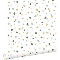 TAPETE Terrazzo-Motiv 53 cm x 10.05 m - Weiß, Papier (53/0.1cm) - ESTAhome