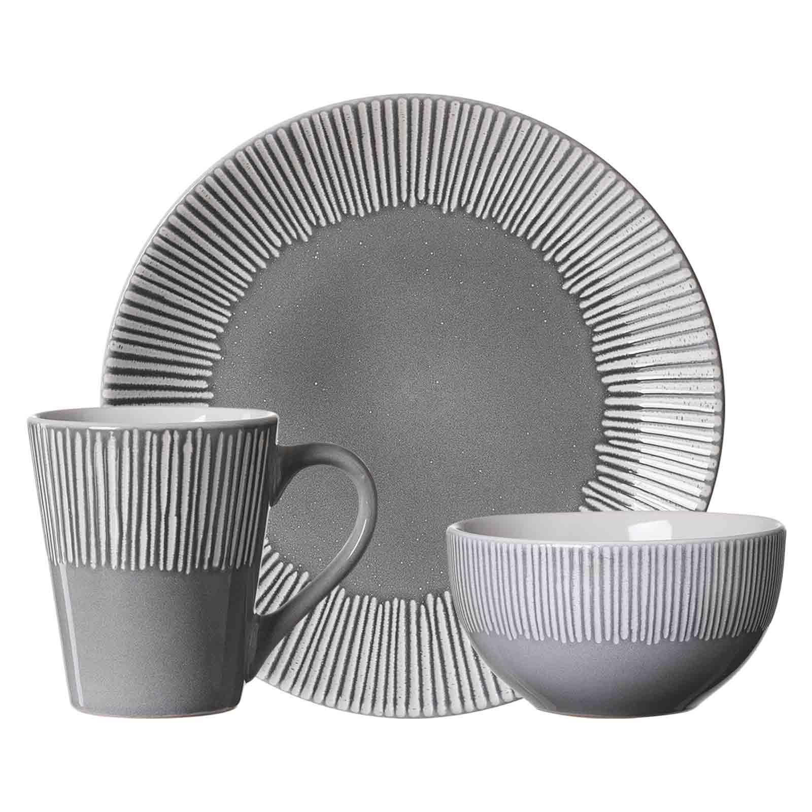 FRÜHSTÜCKS-SET Banda Grau 18er Set - Grau, Keramik (2/2/2cm) - Ritzenhoff Breker