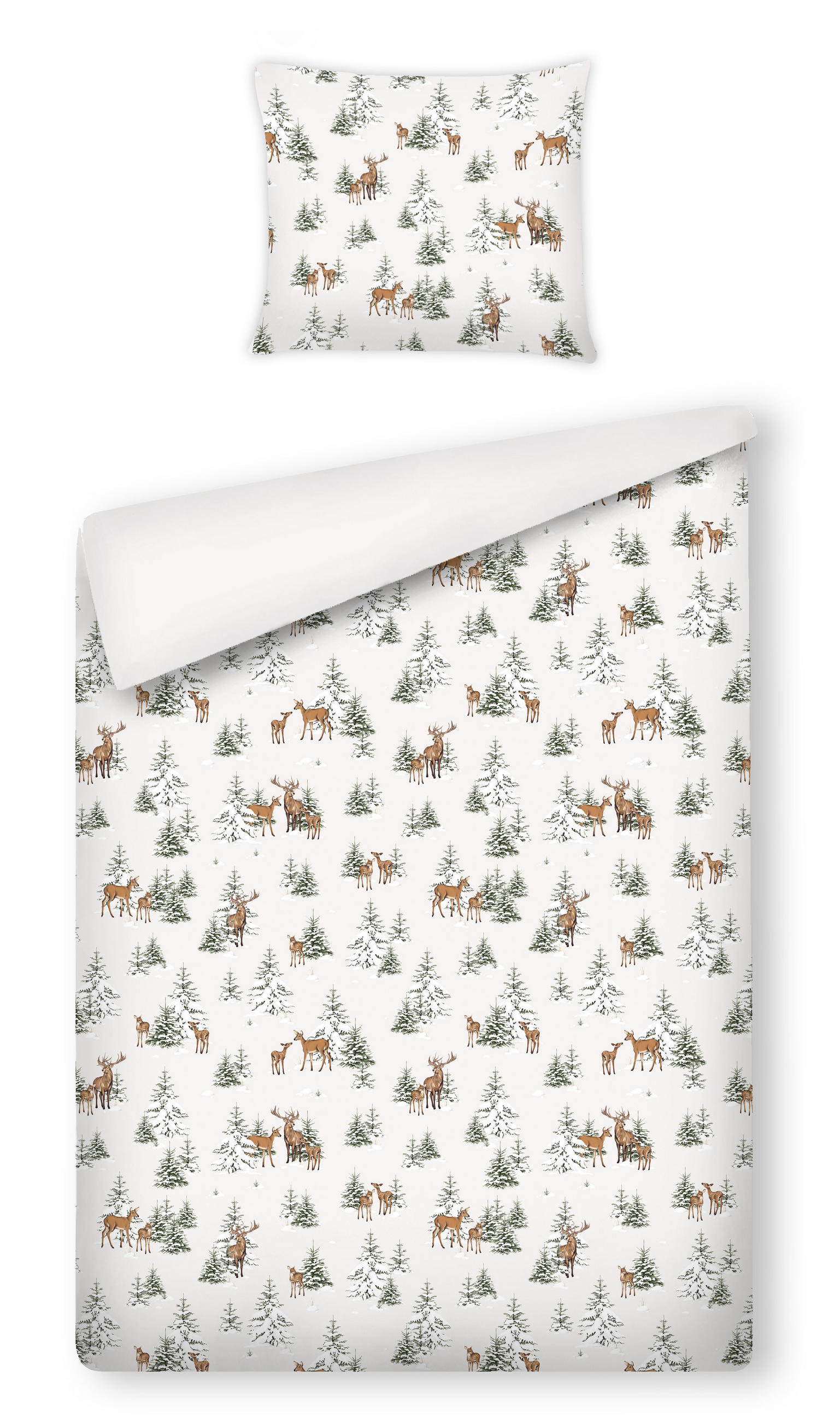 BETTWÄSCHE Baumwoll HIVROS, 140x200 cm, Hellbeige, Winter Weihnachten Bettbezug, Weihnachtsdeko, Christmas, Weihnachtsmotiv - Beige, Textil (140/200cm) - home&you