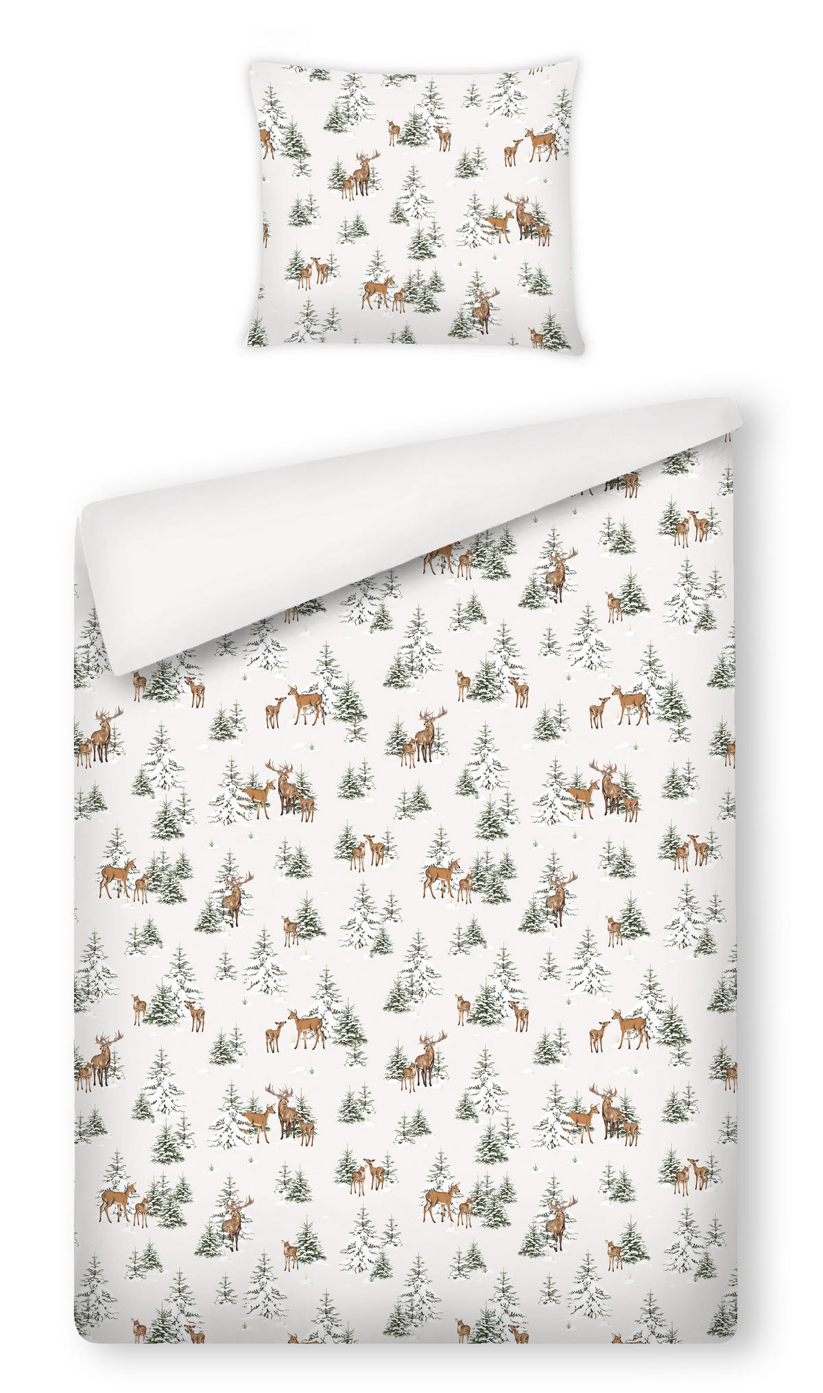 BETTWÄSCHE Baumwoll HIVROS, 140x200 cm, Hellbeige, Winter Weihnachten Bettbezug, Weihnachtsdeko, Christmas, Weihnachtsmotiv - Beige, Textil (140/200cm) - home&you