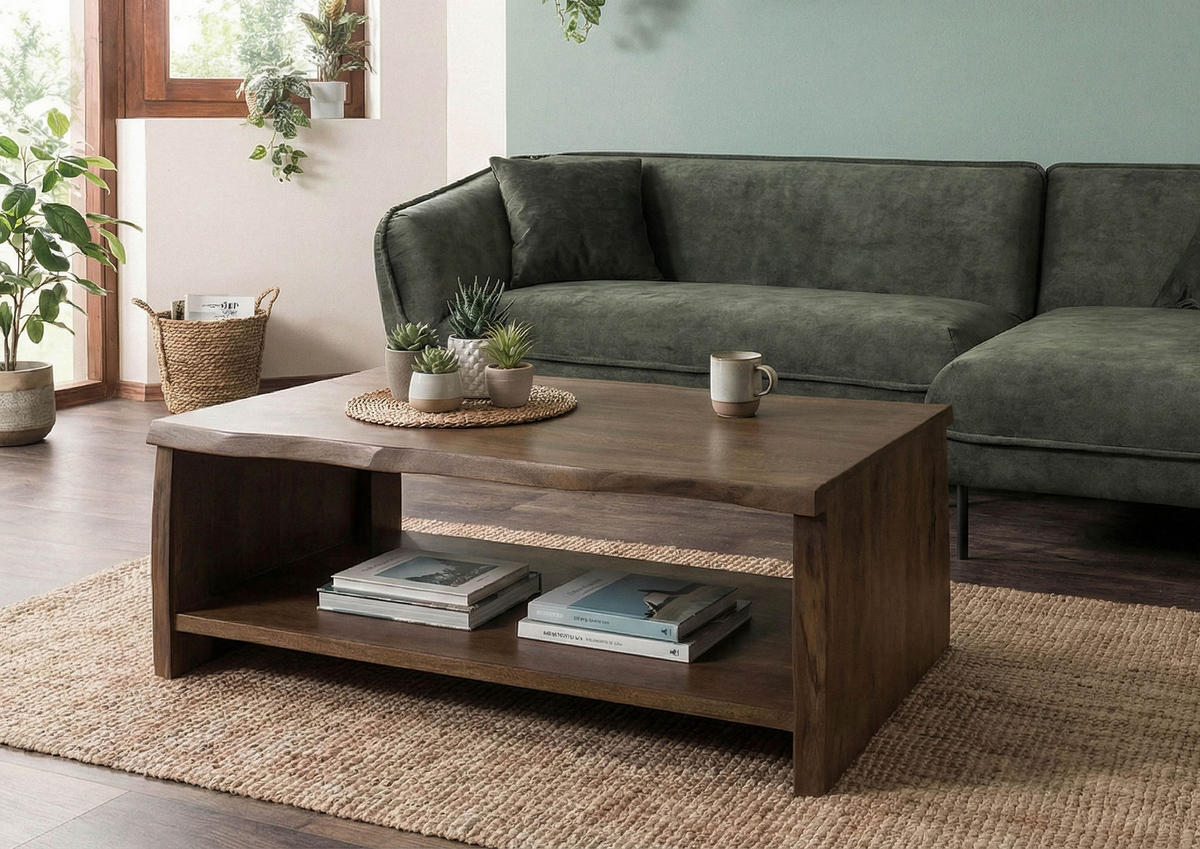 COUCHTISCH Mango 118x70x40 braun geölt PURE MANGO #205 - Braun, Holzwerkstoff (118/70/40cm) - Massivmoebel24