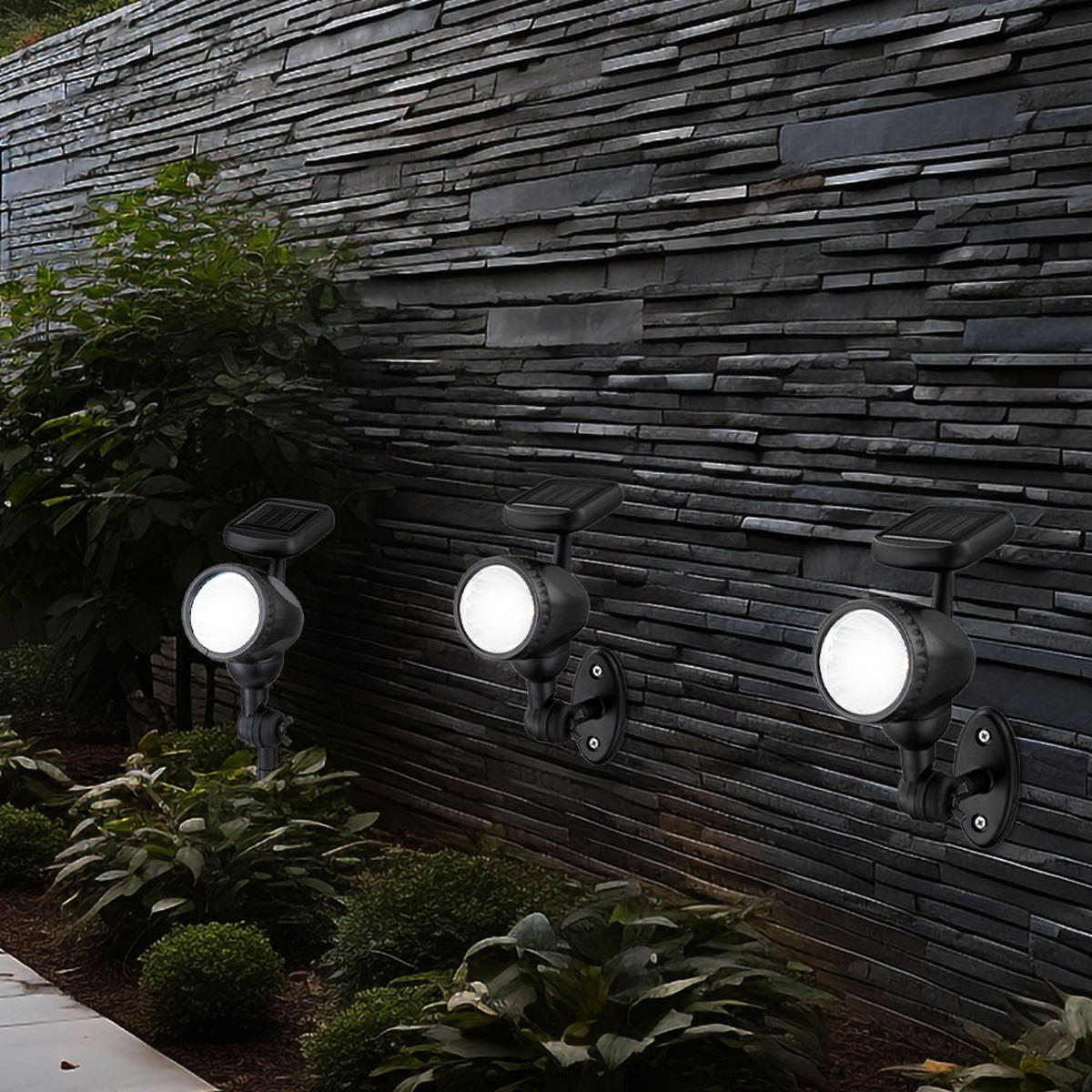 LED AUSSEN-WANDLEUCHTE MOA Schwarz 2er Set - Schwarz, Kunststoff (7.2/17/8.5cm) - Globo Lighting