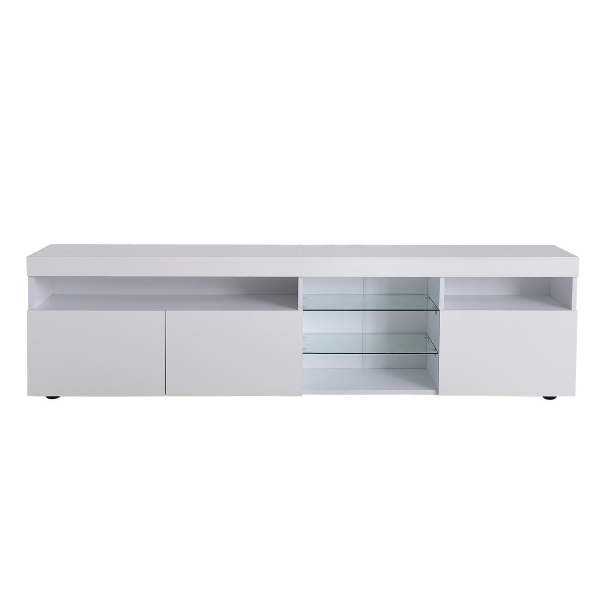 TV-LOWBOARD 180/35/48 cm mit LED-Beleuchtung und 3 Türen - Weiß, Holzwerkstoff (180/48/35cm) - BEAOK