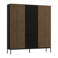 ORMAR 3 vrata Melchior Crna - crna, drvni materijal (185/200/60cm) - Petits-meubles