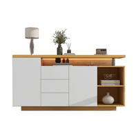 SIDEBOARD LED Weiß Holz 2 Türen 3 Schubladen 140cm Multifunktion - Multicolor, Holzwerkstoff (40/70/140cm) - FLIEKS