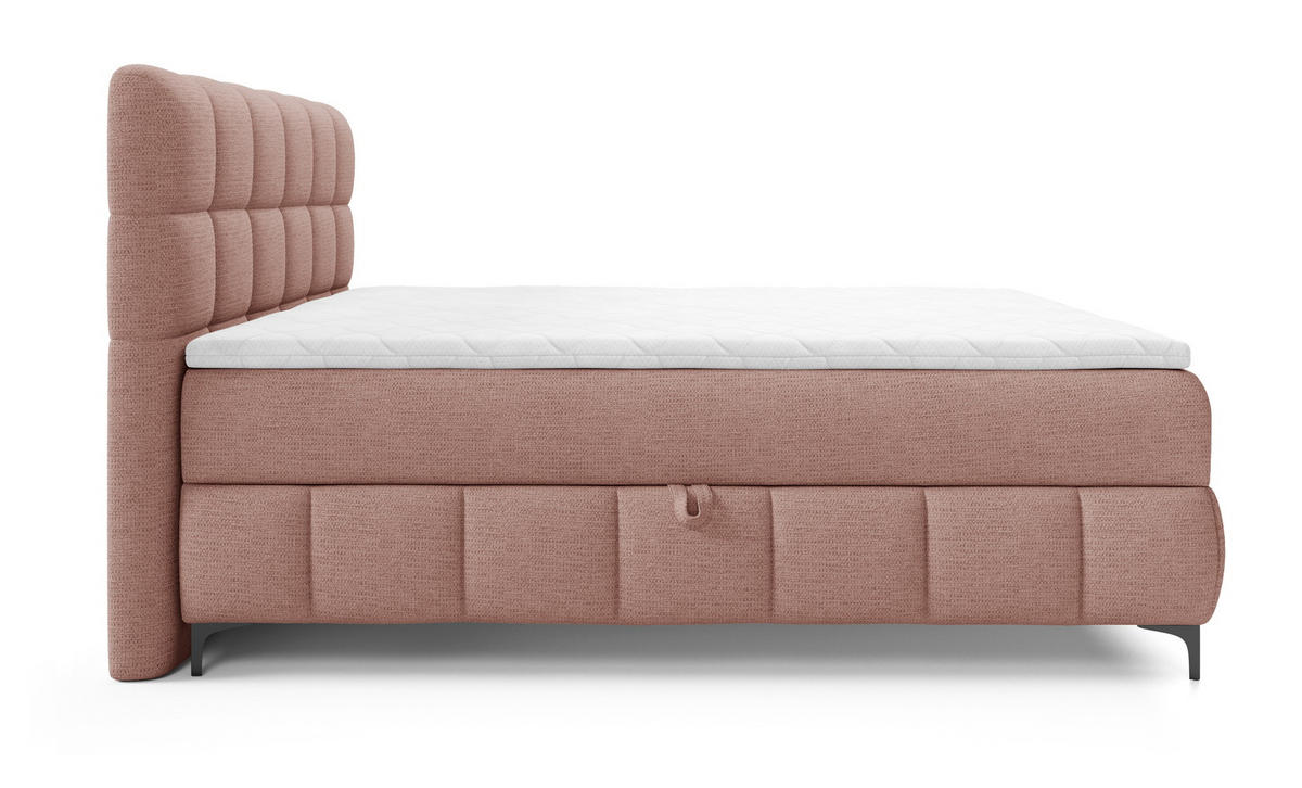 BOXSPRINGBETT 200x200 Altessa mit Bettkasten, Matratze, Topper, Puderrosa - Hellrosa, Holz/Textil (200/200cm) - Emporius