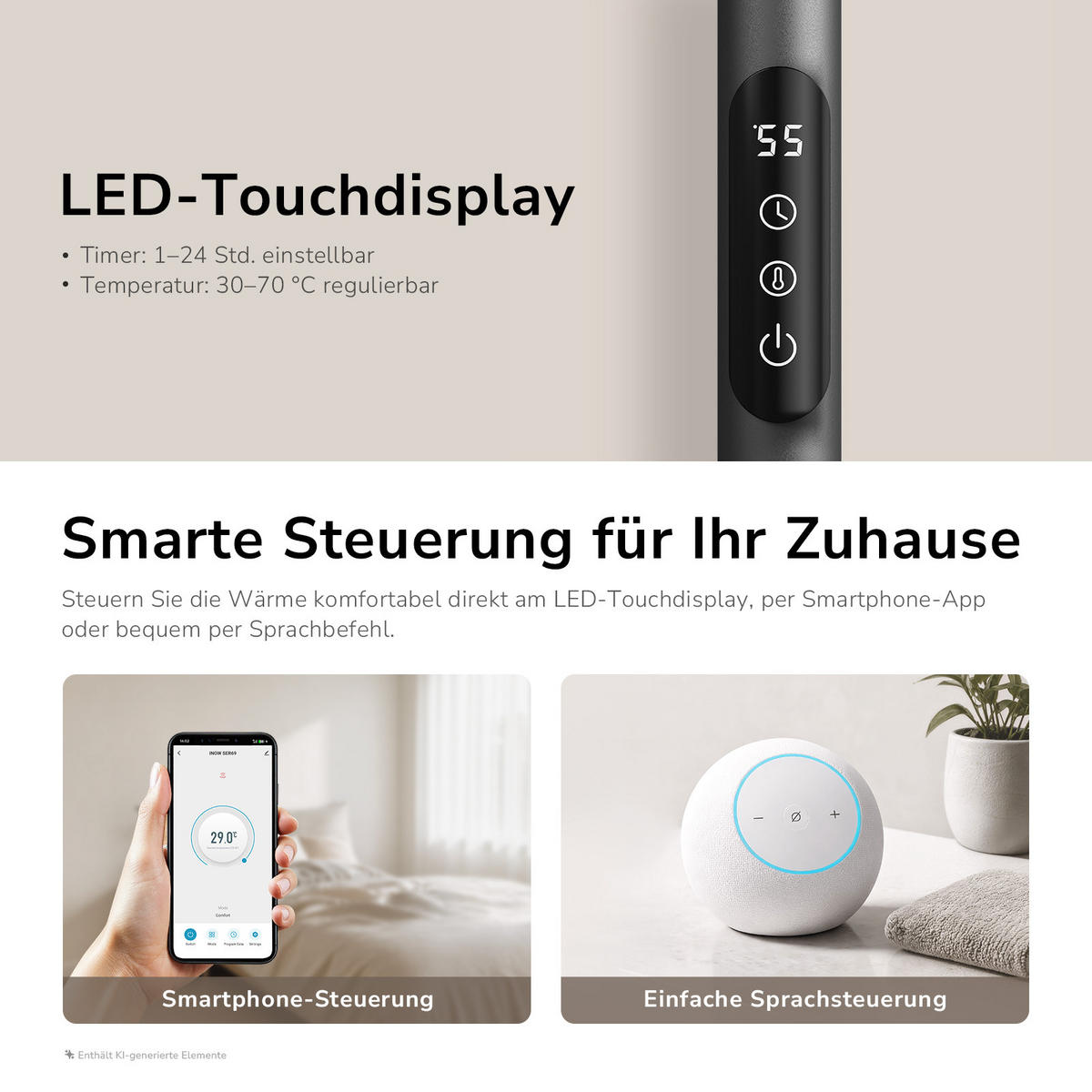 HEIZKÖRPER Elektrisch - Anthrazit, Metall (58/66/1.8cm) - EMKE