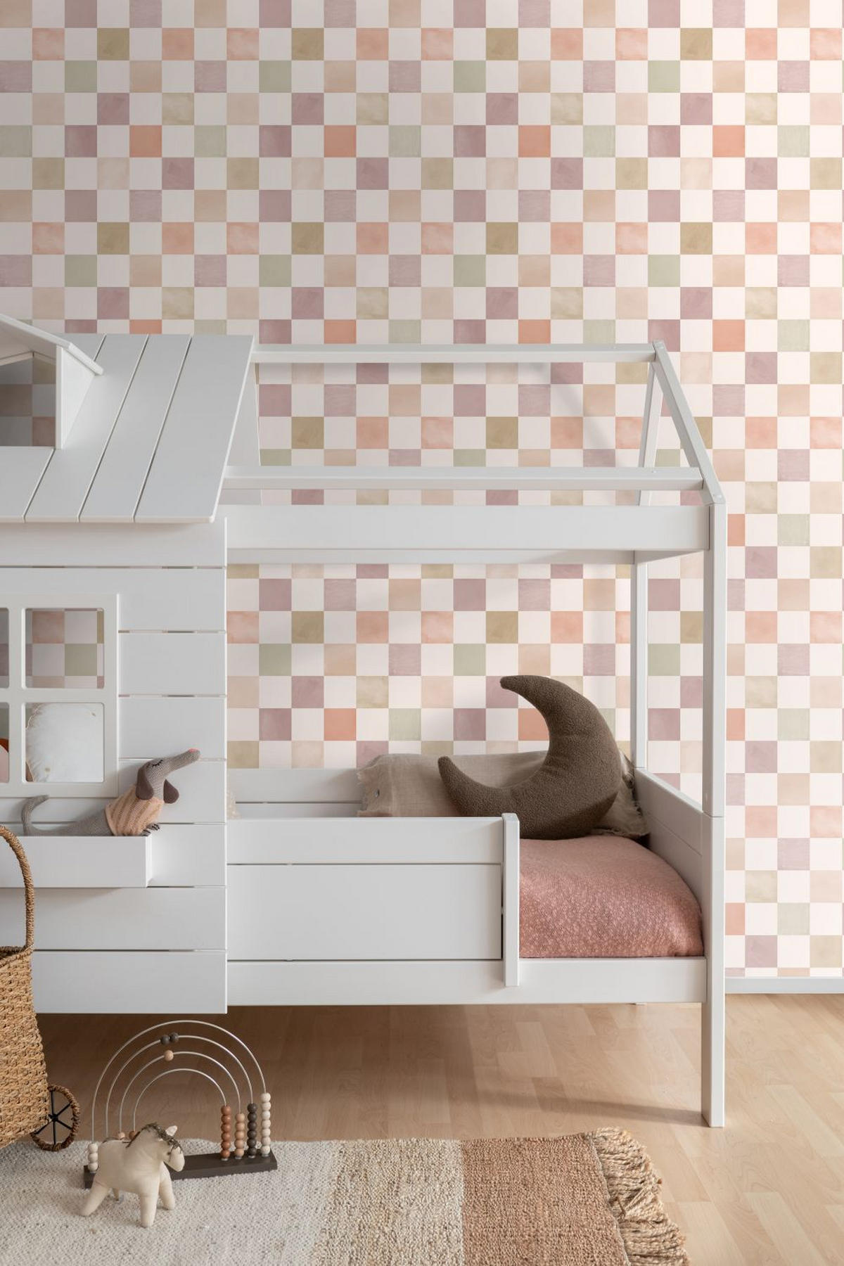 TAPETE Karomuster 50 x 900 cm - Lila, Papier (50/0.1cm) - ESTAhome