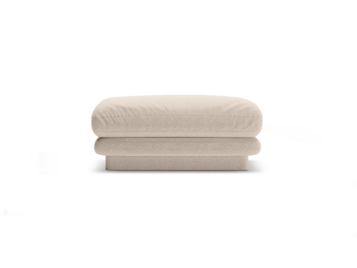 POUF Torino aus strukturiertem Stoff leichtes beige - Beige, Textil (80/41/80cm) - Micadoni