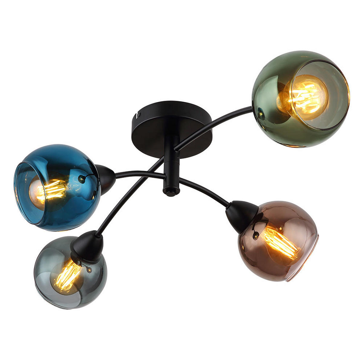 LED DECKENLEUCHTE Glas Petrol Bunt - Multicolor, Glas (76/50/24cm) - Globo Lighting