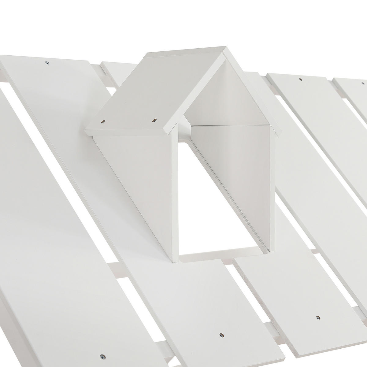 HAUSBETT 120/200 cm DE-00485, in Weiß, Rollbett und Kaminleiste - Weiß, Holz (90/200cm) - ComfortXL